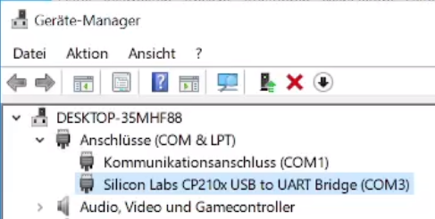 Screenshot vom Geräte-Manager