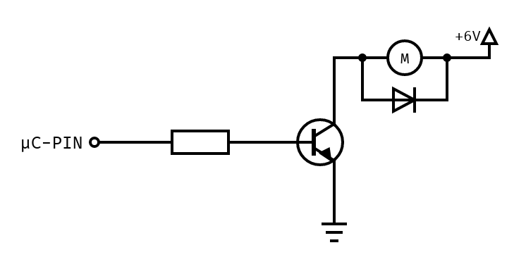 DC-Motor controll circuit with NPN-BJT